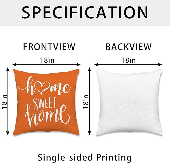 Hexagram Geometric Orange Pillow Covers 18x18 Set of 4, Decorative Outdoor Boho - Image 4