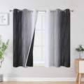 Estelar Textiler Black and Greyish White Blackout Curtains 45 Inch Length by ESTELARTEXTILER