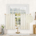 LAMIT Short Linen Kitchen Window Curtains 36 Inch Length, Over Sink Semi Sheer by LAMIT
