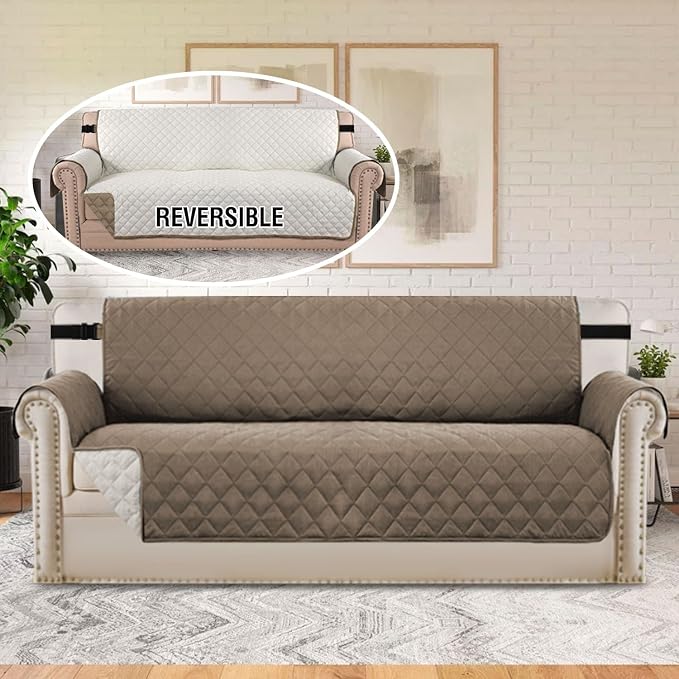 H.VERSAILTEX Reversible Quilted Sofa Cover Water Resistant Sofa Slipcover - Image 3