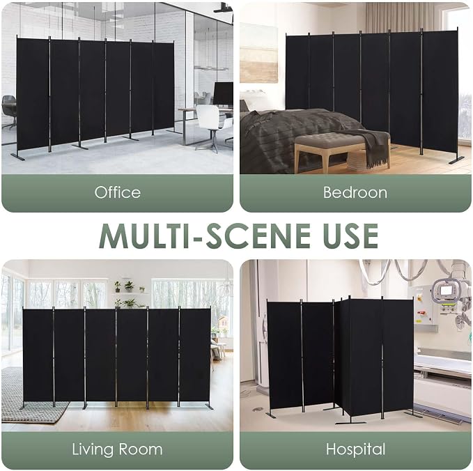 RANTILA 6 Panel Room Divider, 6 FT Folding Privacy Screen - Image 6