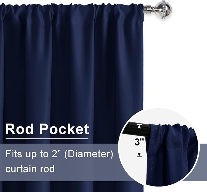 JIUZHEN Blackout Curtains for Bedroom– Thermal Insulated, Noise Reducing Room - Image 6