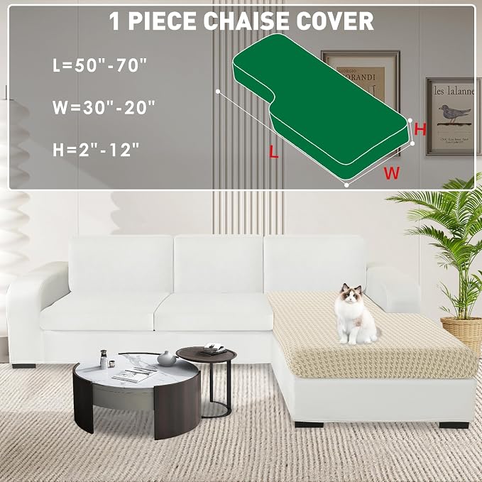MAXIJIN Couch Cushion Covers for Sectional Sofa, Stretch Sofa Cushion Cover - Image 2