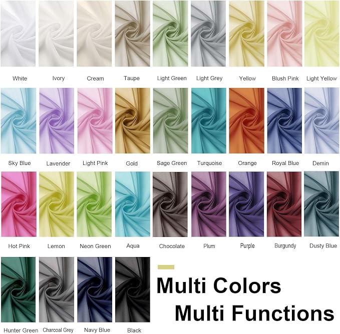 OWENIE Short White Sheer Curtains 36 Inches 2 Panels Set - Image 8