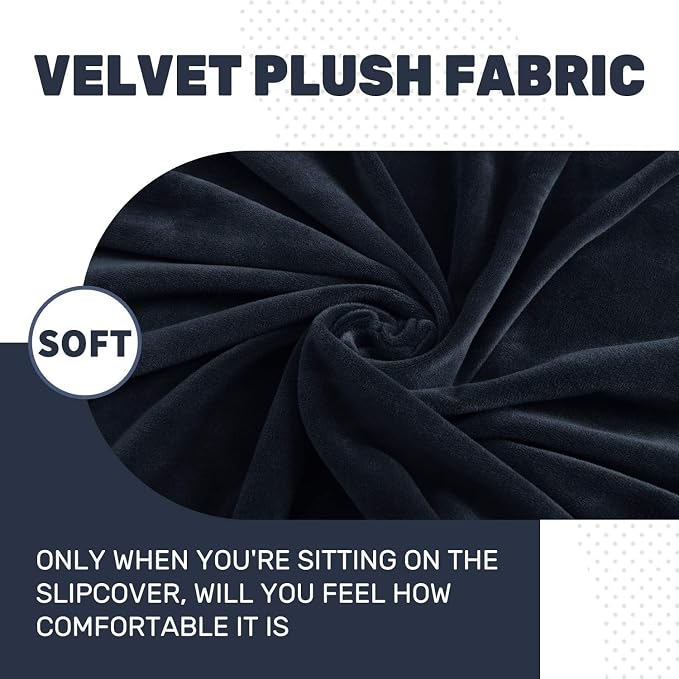 MAXIJIN 1 Piece Velvet Chaise Cover Stretch Sectional Couch Covers - Image 3