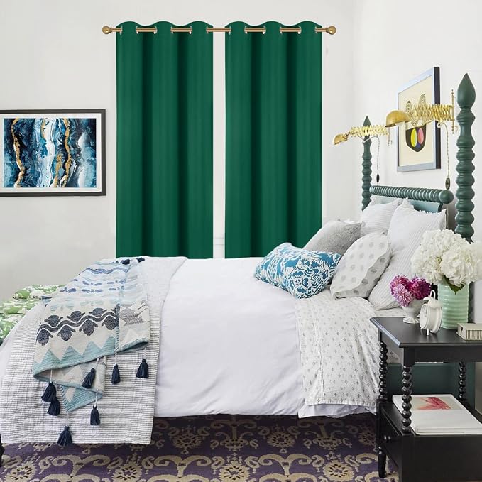 Diraysid Green Grommet Blackout Curtains - Image 4