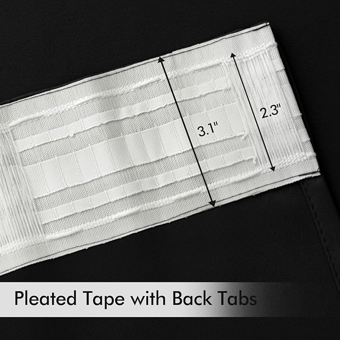 MIULEE Back Tab Blackout Curtains 84 Inch Length 2 Panels Set - Image 4