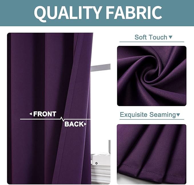 ChrisDowa Blackout Curtains 108 Inches Long 2 Panels Set - Image 3