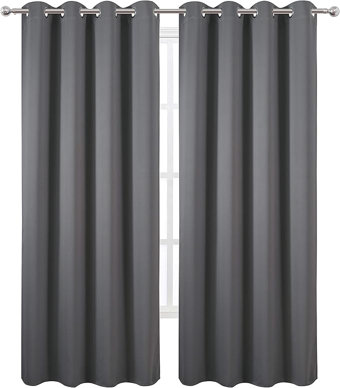 LEMOMO Blackout Curtains 66 x 84 inch/Frost Grey Curtains Set of 2 - Image 2
