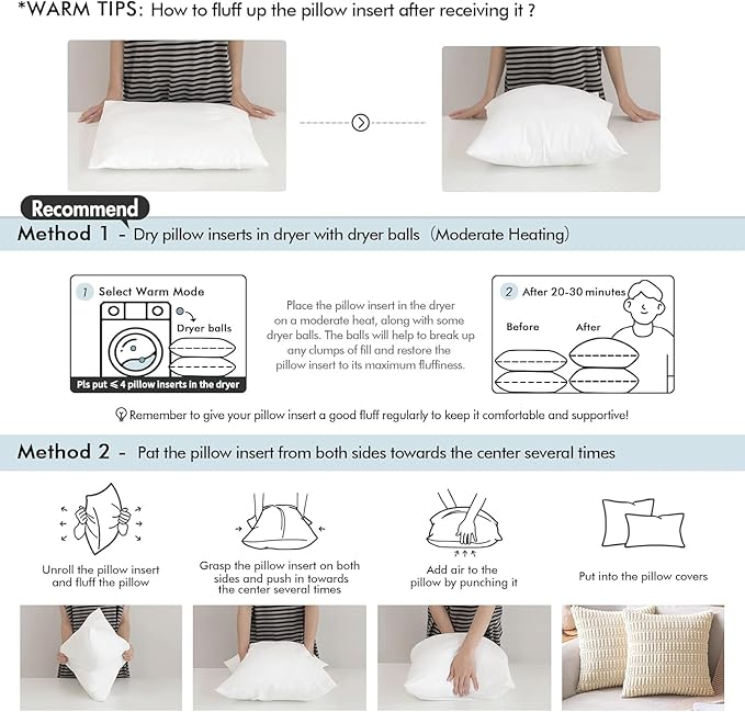 MIULEE Pack of 2 14x22 Inch Outdoor Pillow Inserts Waterproof Decorative Throw - Image 6