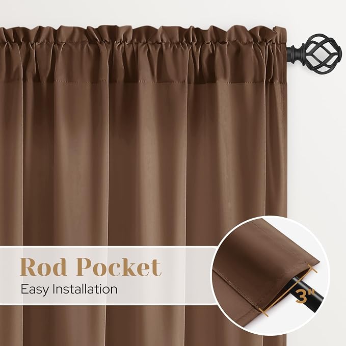 HOMEIDEAS Non-See-Through Brown Privacy Sheer Curtains, 52 X 84 Inches Long 2 - Image 6