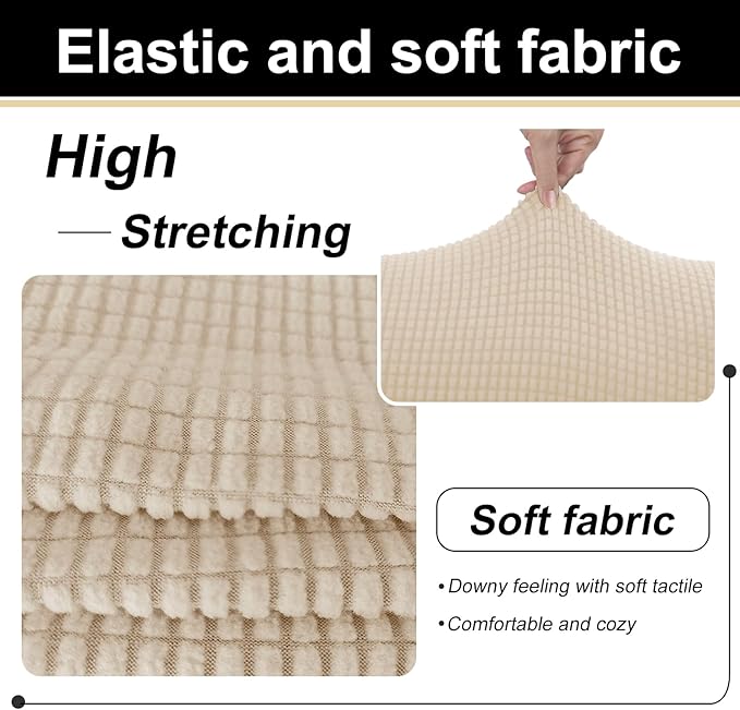 U-NICE HOME 3 Pieces Stretch Couch Cover Sofa Cover Washable Sofa Slipcover - Image 6