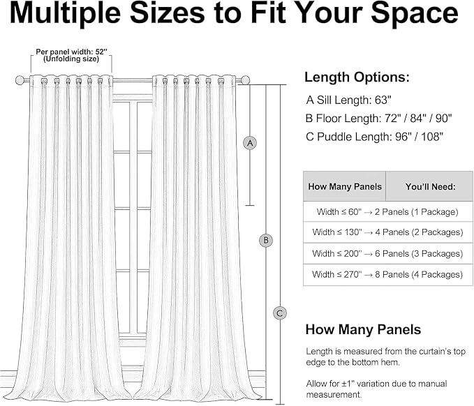 Topfinel Linen Blackout Curtains 96 Inch Long, Boho Farmhouse Ivory Birch Viral - Image 9