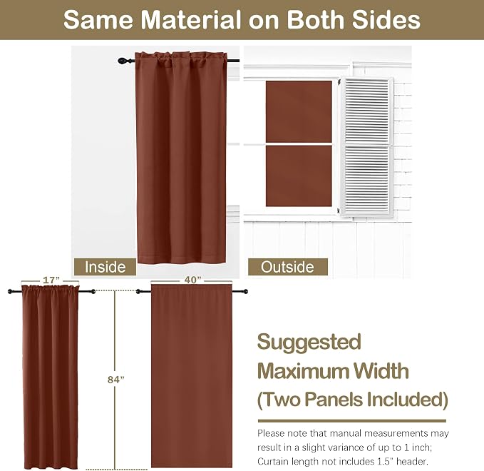 OVZME Terracotta Blackout Curtains - Image 2