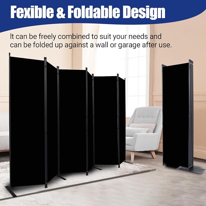 Room Divider and Folding Privacy Screens 6 Panel, 11 Ft Wide Room Partitions - Image 4
