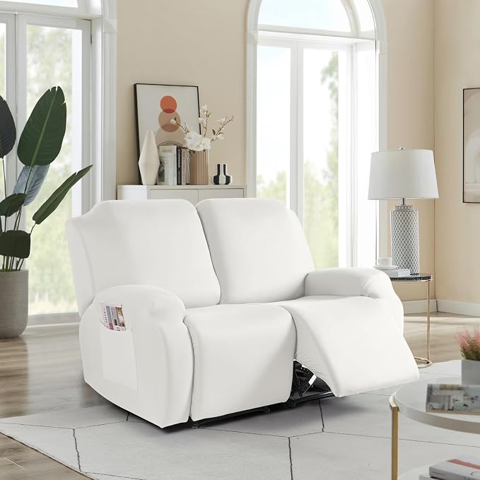 TAOCOCO Recliner Loveseat Slipcover, 2 Pieces Polyester Fabric Stretch Sofa - Image 7