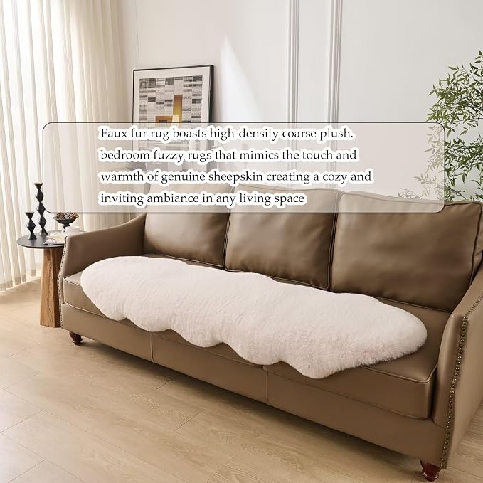 1700GSM Fuzzy Faux Sheepskin Fur Area Rug, Extra Soft Faux Fur Mat, Fluffy - Image 7