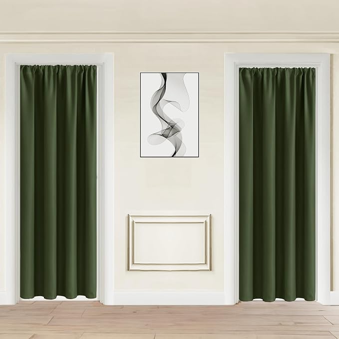 JIUZHEN Blackout Doorway Curtains 80 inch Length by JIUZHEN
