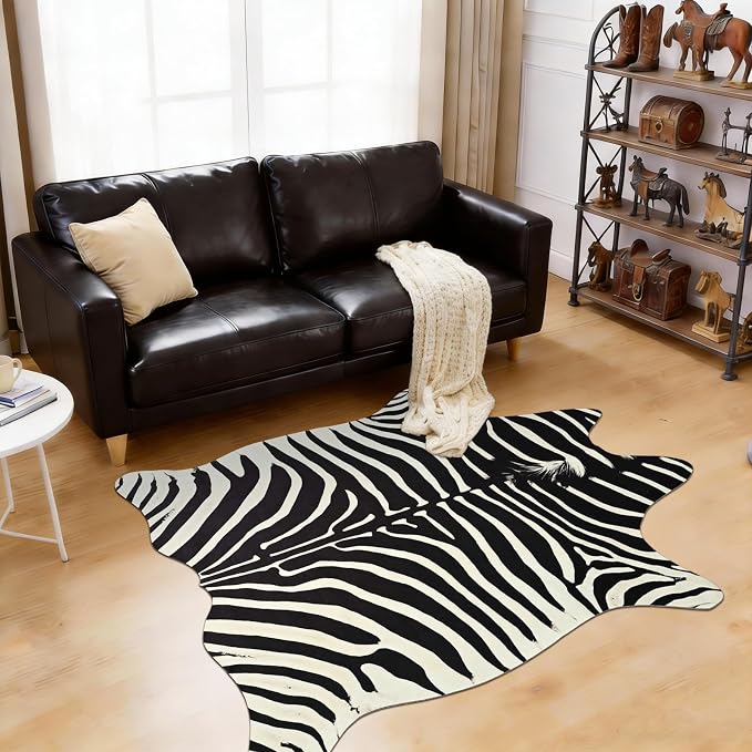 BENRON Premium Zebra Rugs for Living Room Bedroom, Non-Slip Throw Rug for Home - Image 3