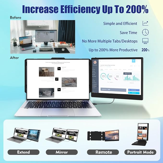 KEFEYA Laptop Screen Extender, Portable Monitor - Image 4