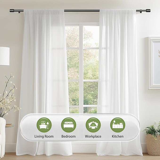 5/8” Diameter Curtain Rods 30-60 Inch, - Image 6