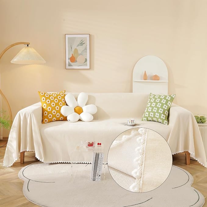 HANDONTIME Beige Sofa Covers Couch Covers by HANDONTIME