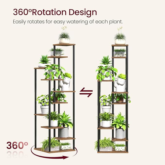 Yzosvki 10 Tier Plant Stand Indoor, Tiered Corner Plant Shelf Flower Stand - Image 4