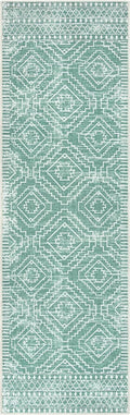 Wonnitar Moroccan 2'6"x8' Washable Kitchen and Bathroom Rug, Sage Green Boho by Wonnitar