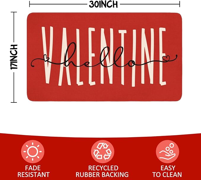 Valentines Door Mat, Entryway Front Porch Valentine's Welcome Mat - Image 3