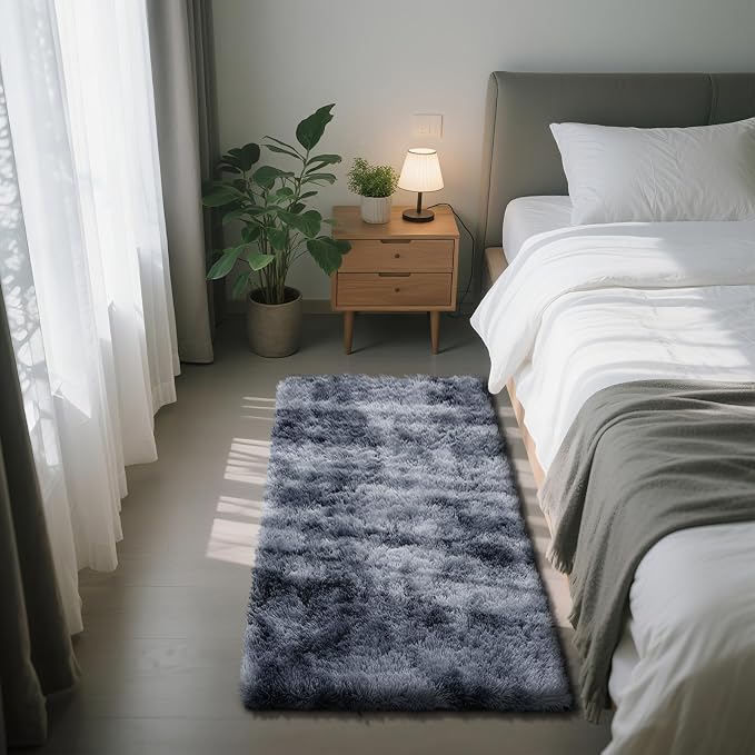 Fluffy Rug Shaggy Area Rug, Mottling Dark Grey 2x4 Area Rugs by Yongyangjuxi