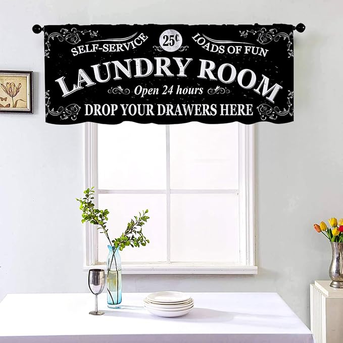 Black Kitchen Curtains Laundry Room Design - Image 4