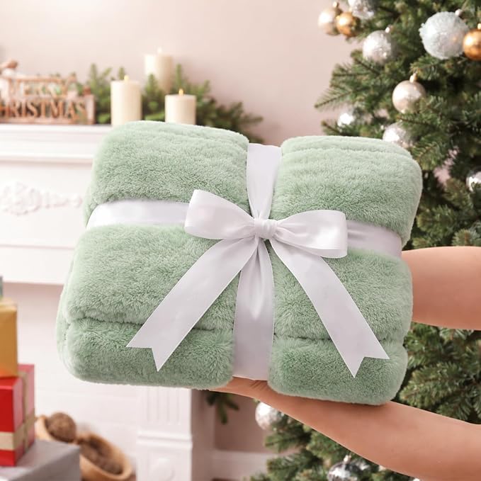 Cozy Bliss Deluxe Sheared Rabbit Faux Fur Throw Blanket, Soft Fuzzy High-Low - Image 4