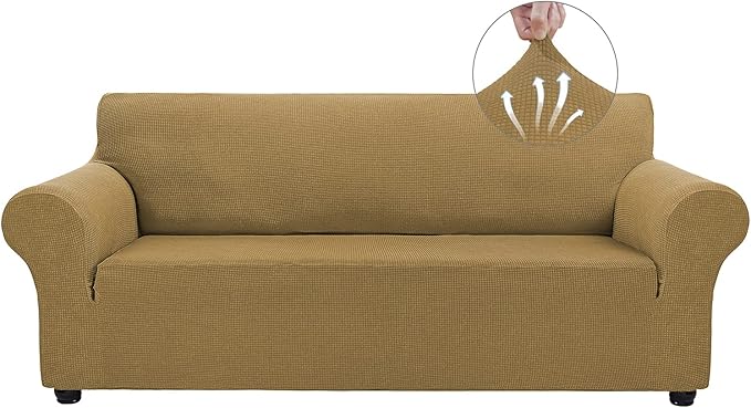 Asnomy Couch Covers for 3 Cushion Couch Stretch Sofa Covers Slipcovers by Asnomy