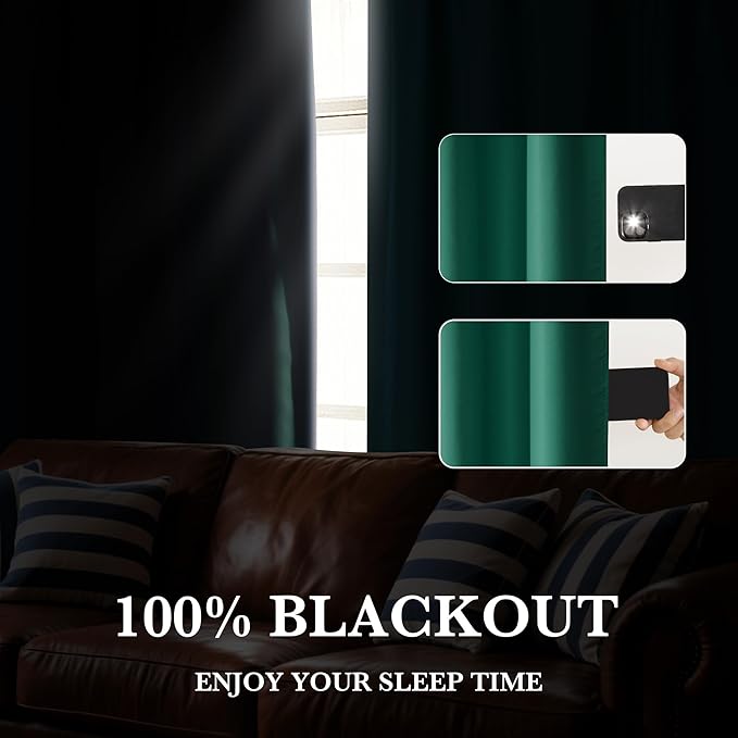 RYB HOME 100% Blackout Bathroom Curtains Over Sink 30 inches Long, Heat & UV - Image 5