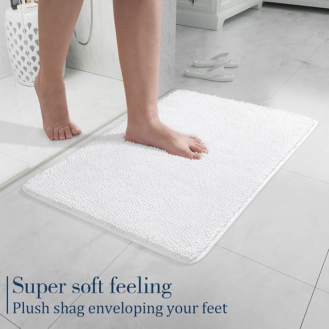LOCHAS Luxury Bathroom Rug Shaggy Bath Mat 24 x 17 Inch, Washable Non Slip Bath - Image 6