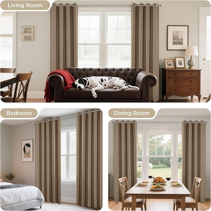 Joydeco Blackout Curtains 72 Inch Length 2 Panels Set, Thermal Insulated Long - Image 6