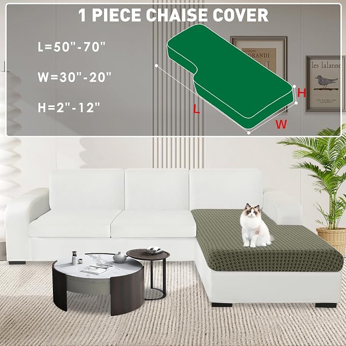 MAXIJIN Couch Cushion Covers for Sectional Sofa, Stretch Sofa Cushion Cover - Image 2