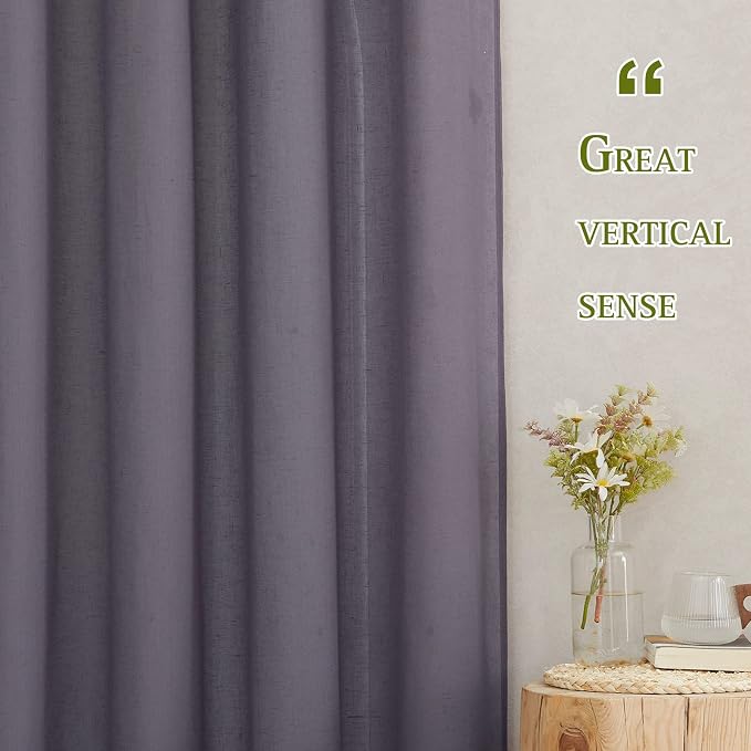 NICETOWN Faux Flax Linen Sheer Curtains - Image 4