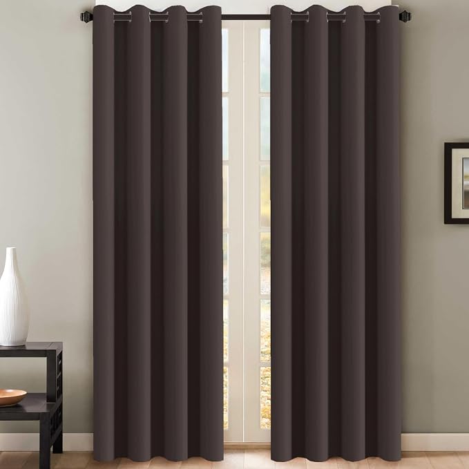 H.VERSAILTEX Brown Blackout Curtains by HVERSAILTEX