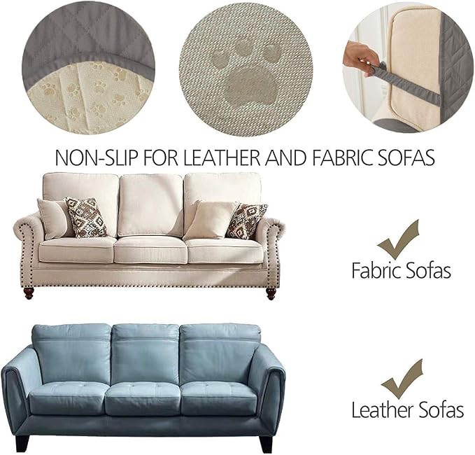 Ameritex Couch Sofa Slipcover 100% Waterproof Nonslip Quilted Furniture - Image 4