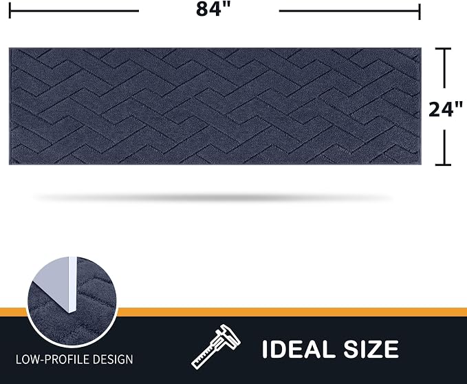 PURRUGS Dirt Trapping Door Mat 24" x 84", Non-Slip Machine Washable Entry Rug - Image 2