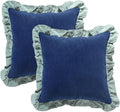 patdrea Blue Shabby Chic Decorative Throw Pillow Covers 18x18 Set of 2 by patdrea