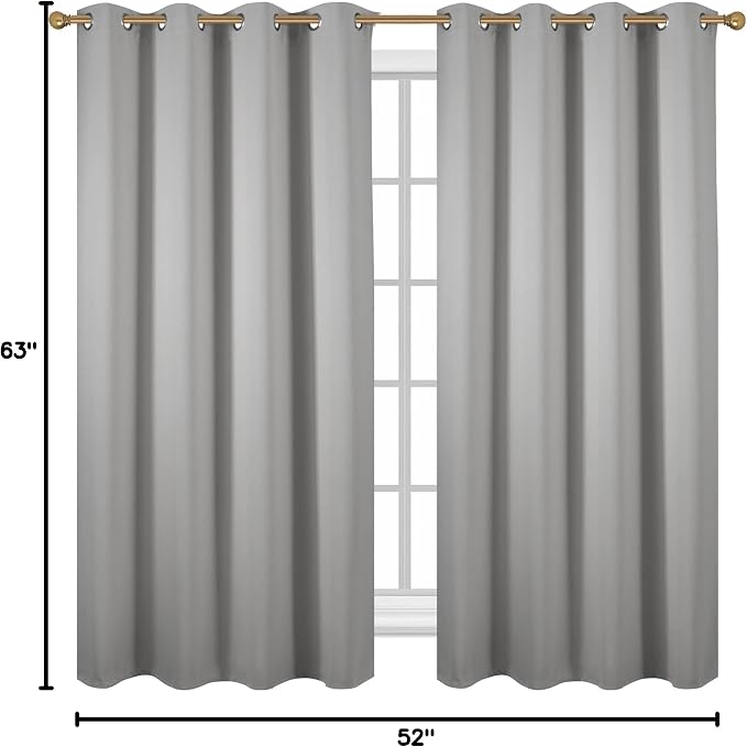 Diraysid Light Grey Grommet Blackout Curtains - Image 7