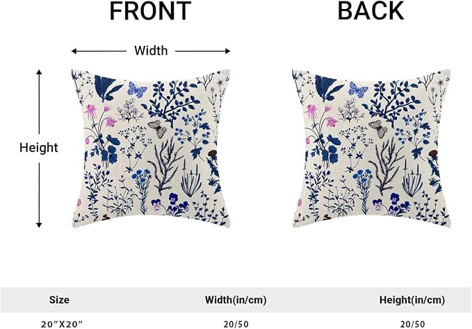 AEIOAE Summer Pillow Covers 20x20 Inch Set of 2, Seasonal Floral Outdoor - Image 4
