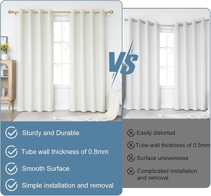 Gold Curtain Rods for Windows 28 to 60 Inch - Image 4