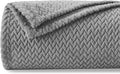 NEWCOSPLAY Super Soft Twin Blanket Grey Premium Silky Flannel Fleece Leaves by NEWCOSPLAY