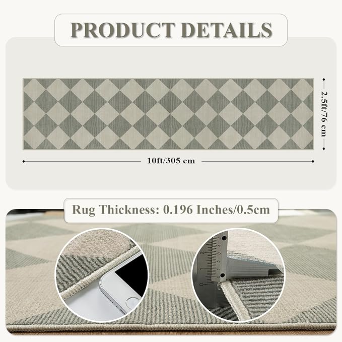 Beeiva Checkered Print Rug Runners - Image 2
