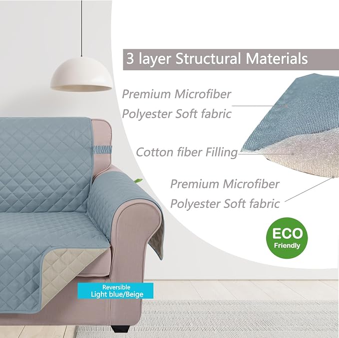 U-NICE HOME Loveseat Sofa Cover Reversible Couch Covers - Image 4