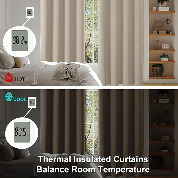 Simplebrand Biscotti Beige Blackout Curtains - Image 6