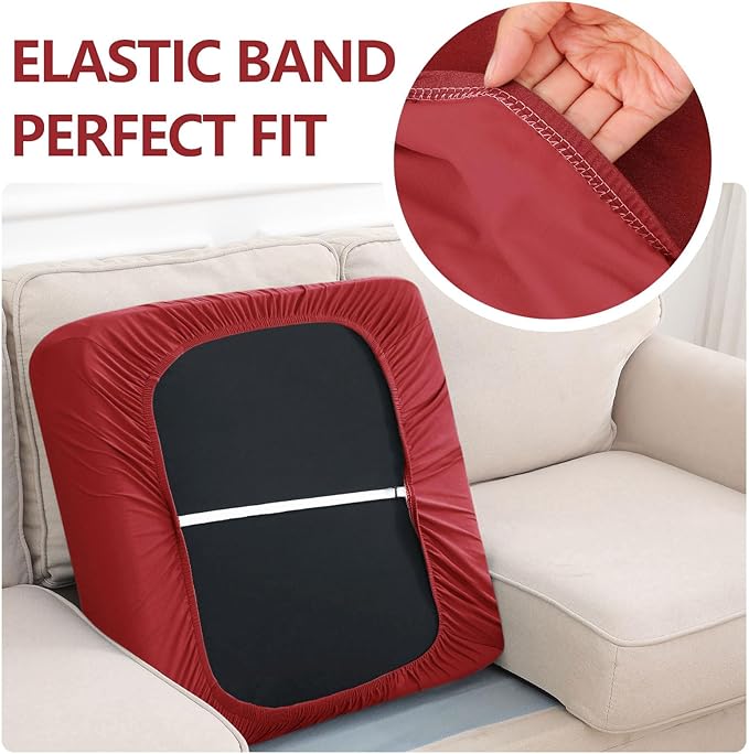 hyha Waterproof Couch Cushion Covers, Stretch Sofa Couch Seat Slipcover - Image 4